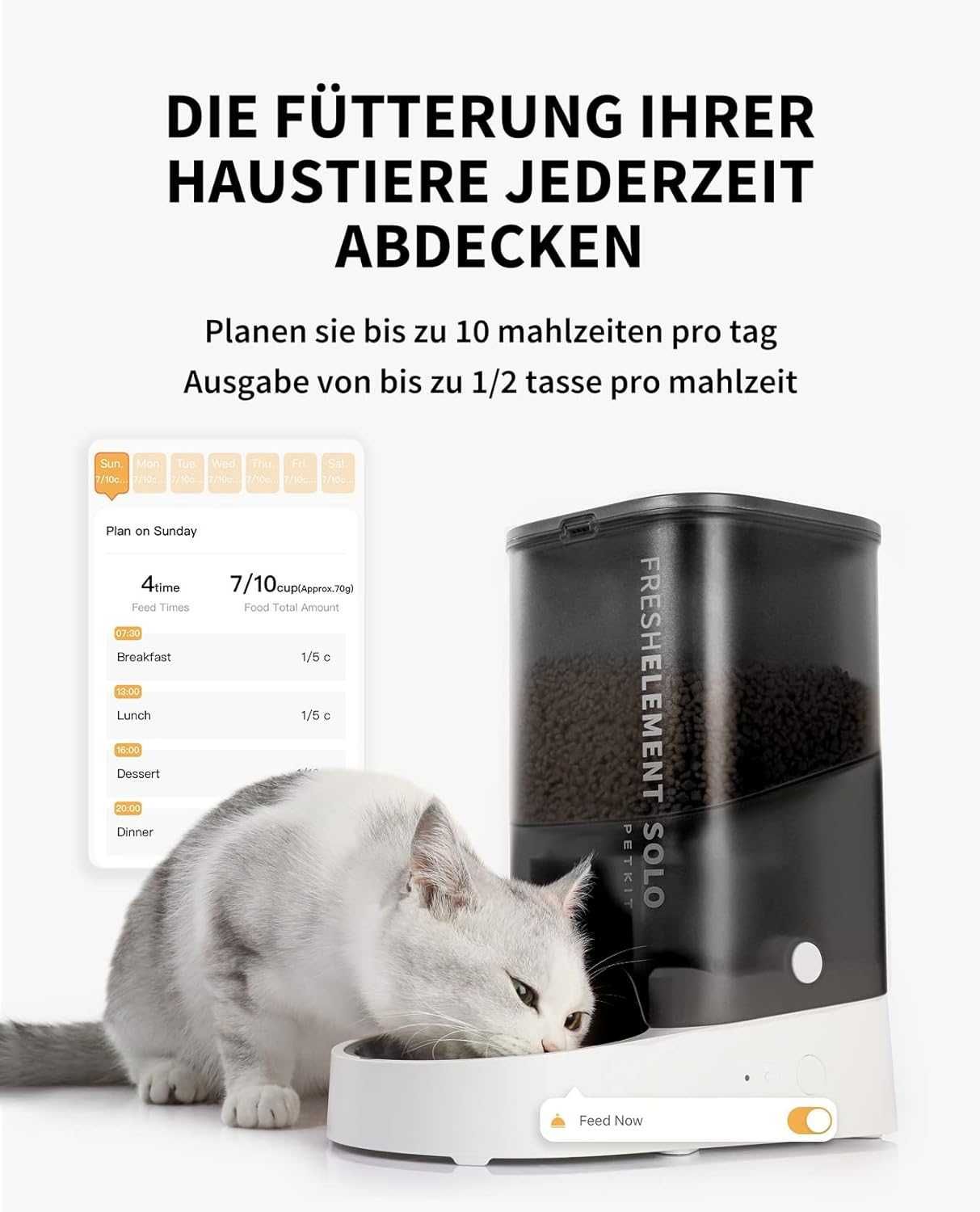 Автоматична хранилка за котки Petkit Fresh Element Solo, 3 л