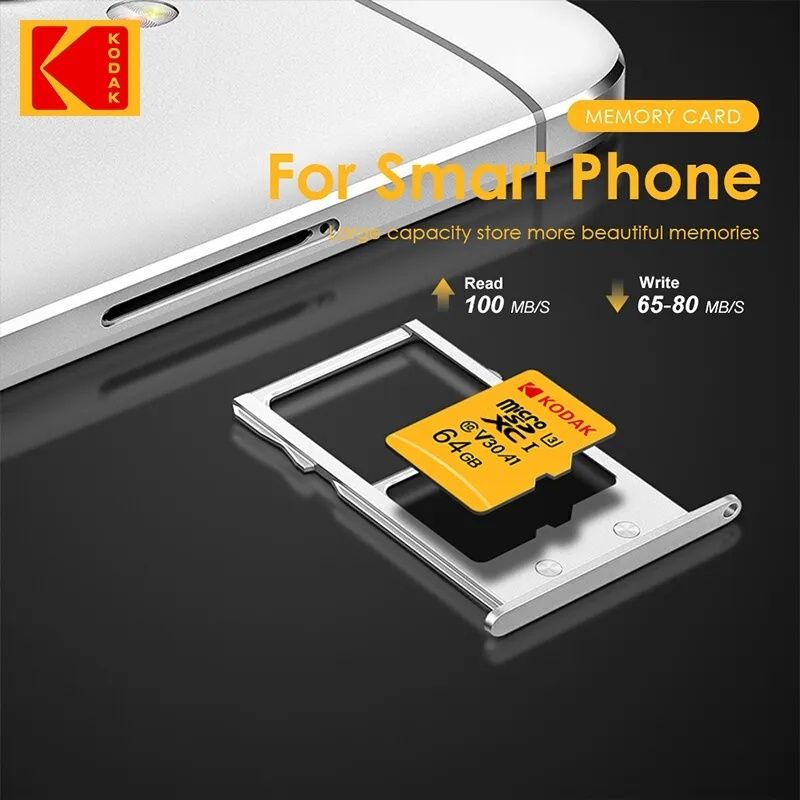 Kodak Original Micro SDXC+TF Card 64GB Class 10 U3 A1 V30 (с адаптер)