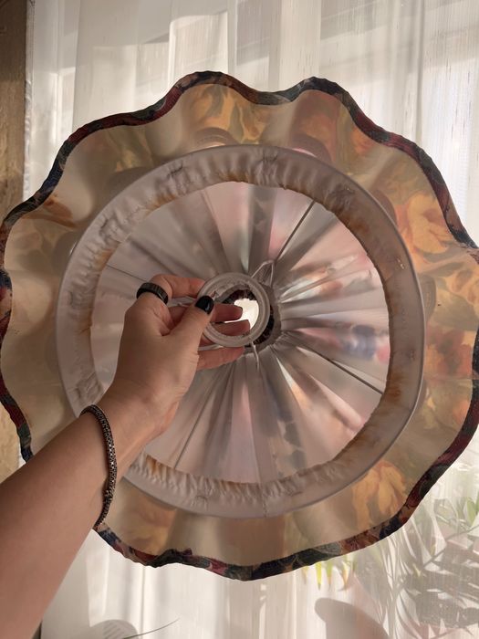 Abajur lampă din pânză înflorată