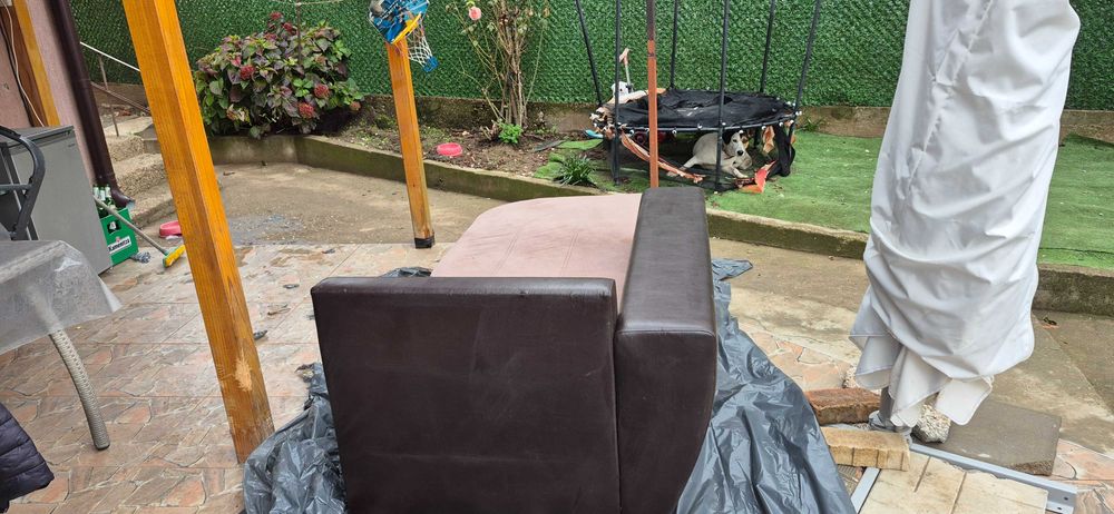 Диван ъглов кафяв