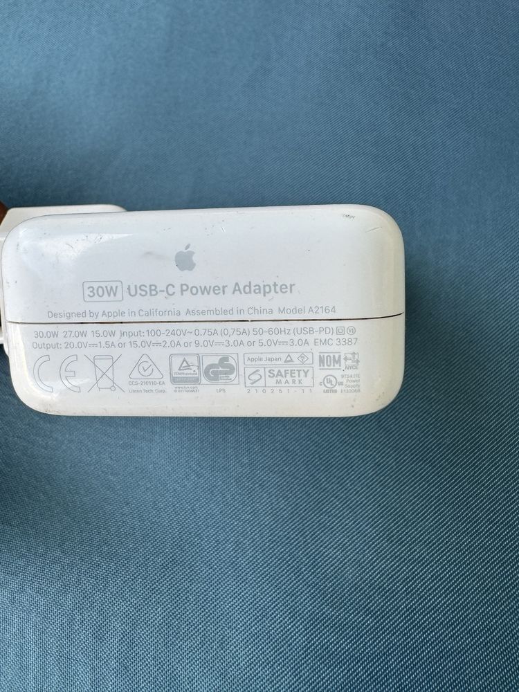 Оригинално зарядно Apple 30W A2164 USB-C 30W за iPhone IPad MacBook
