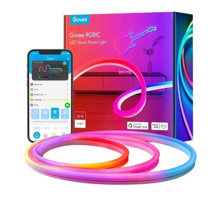 Banda LED Govee H61A2, RGBIC, Wi-Fi, 5m, IP67, fara adeziv