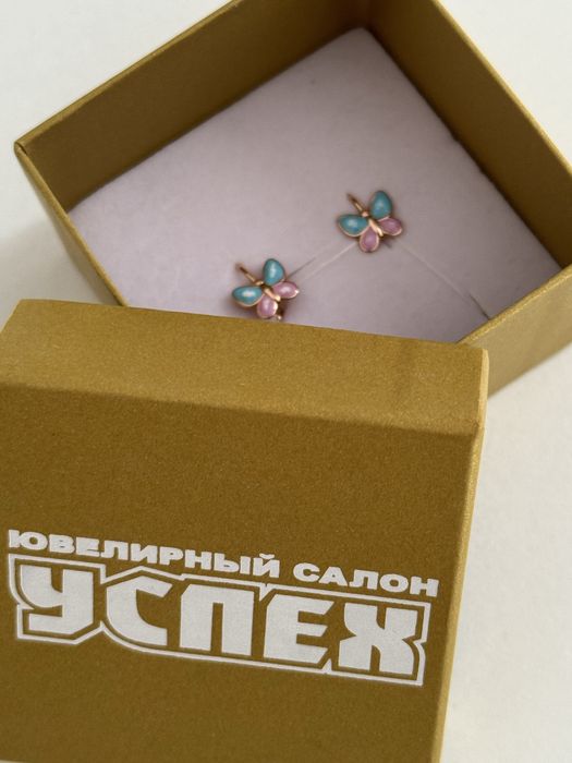 Десткие золотые серьги