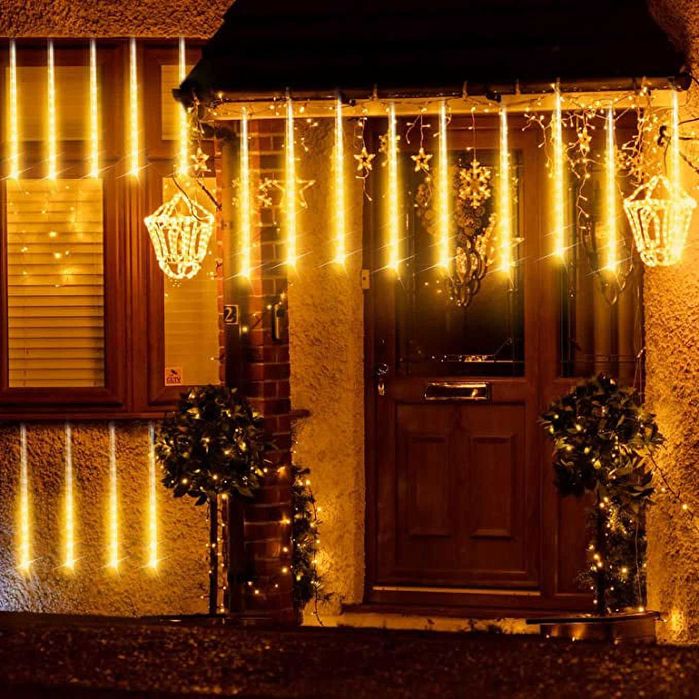 Коледни лампички, падащ сняг Нов модел 80см 3м 8бр. топла светлина