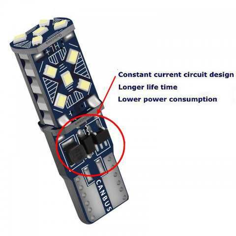 LED Габарити T10 Дневни светлини , светлини купе CANBUS W5W 2016 15SMD