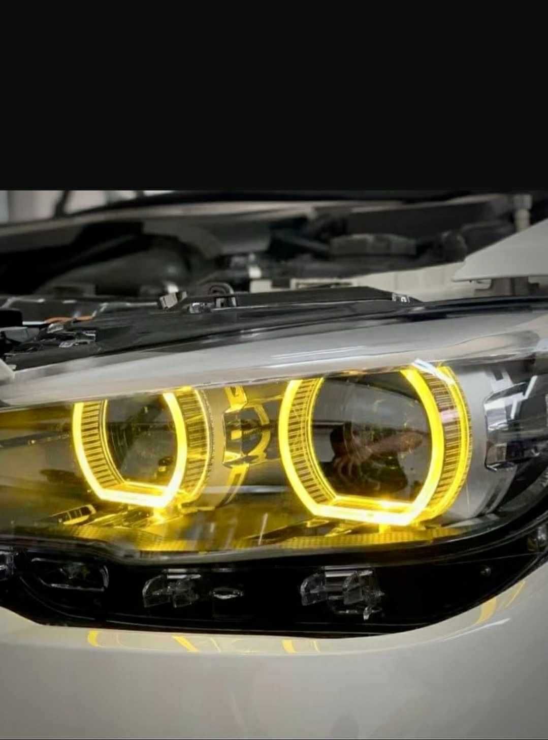 Kit Lupe BiXenon + Angel Eyed Led DTM Galben BMW F30/F31