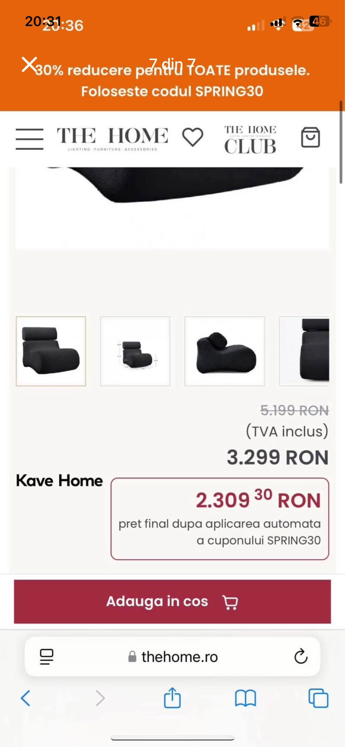 Vând 2 fotolii kave home