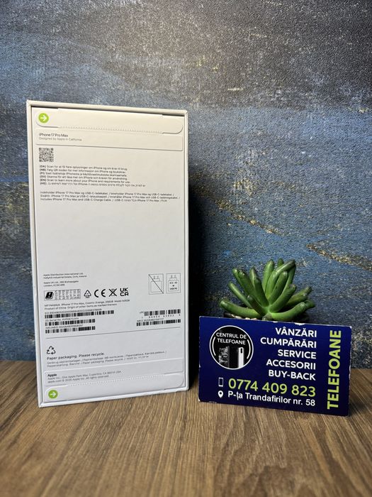 Iphone 17 Pro Max/256Gb/Garantie 2Ani Centrul de Telefoane/Rate
