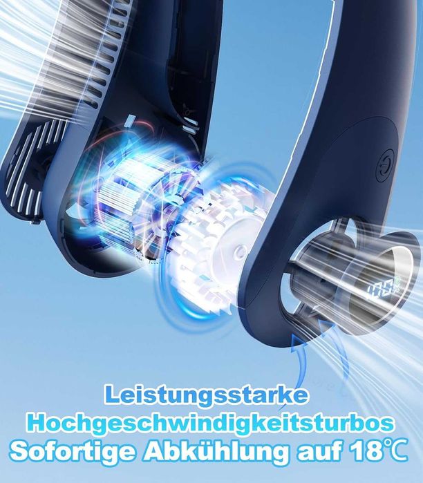 НОВ! Преносим USB вентилатор за врат, 5 скорости