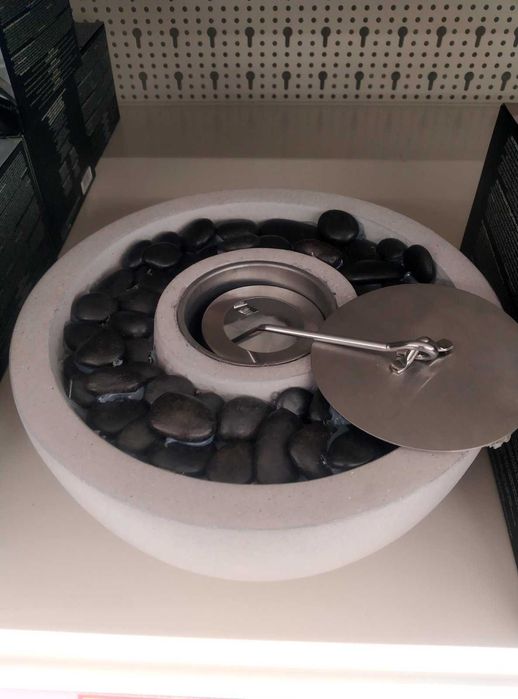 Декоративна камина на биоетанол декорация камък и огнище 23х11 см.