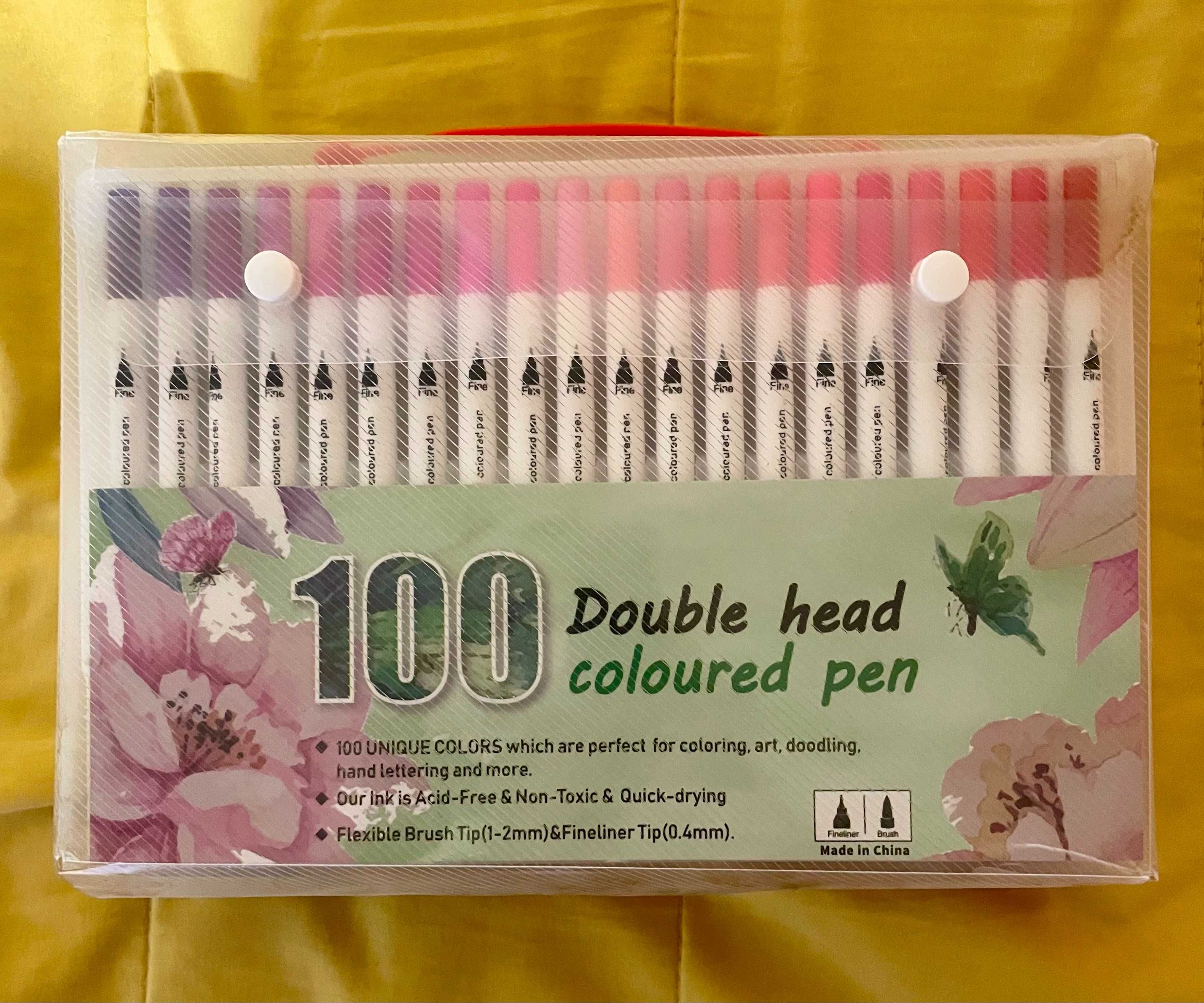 Комплект 100 двувърхи цветни маркера – Brush & Fineliner
