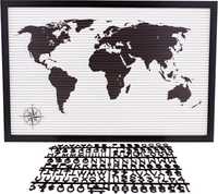 Атрактивно табло за надписи с 145 букви, цифри и знаци. Карта на земят