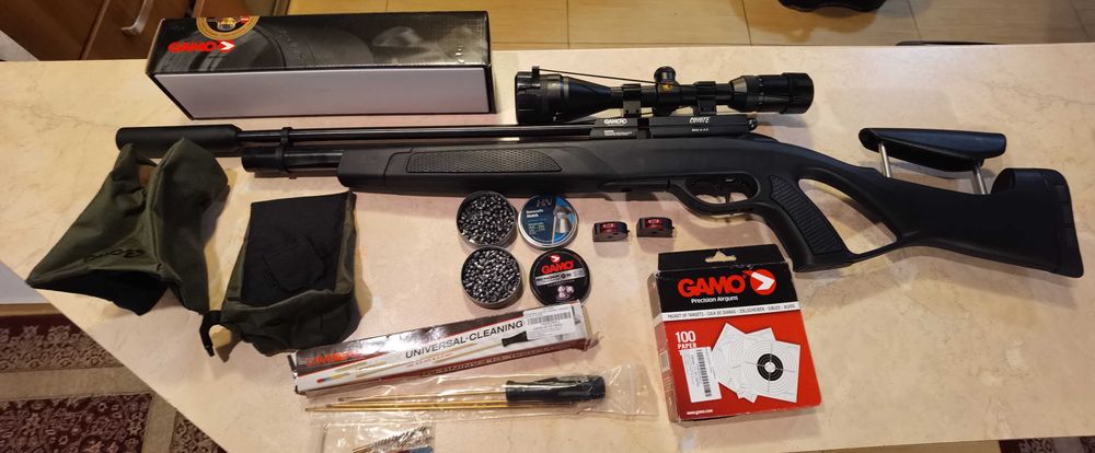 Gamo Coyote 5.5 с оптик, аксесоари и помпа