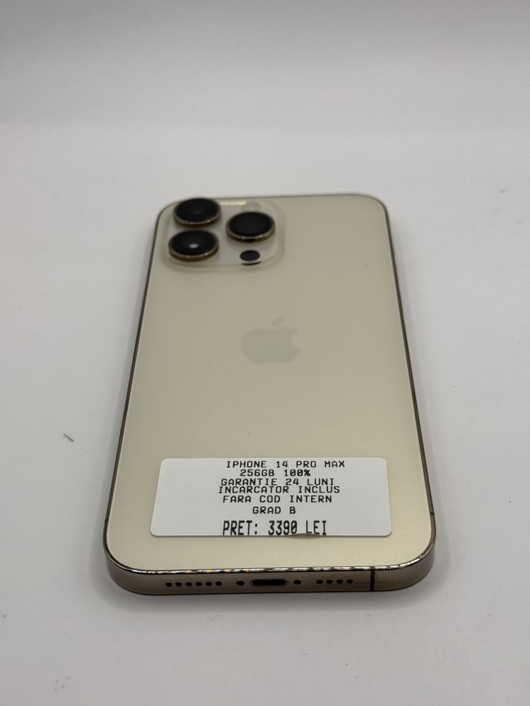 Magazin vinde iphone 14 pro max 256gb 100% Garantie 24 luni Grad C++