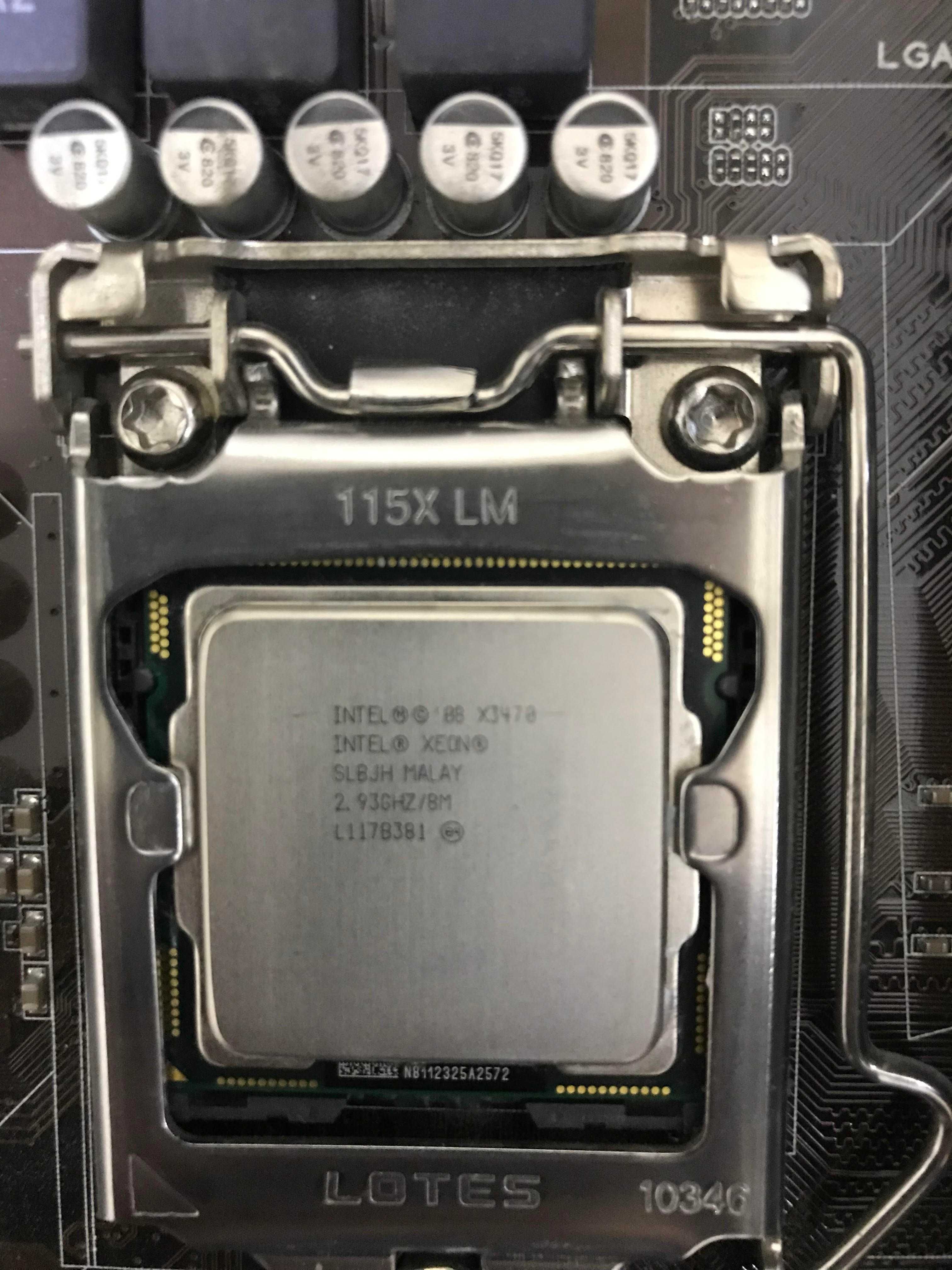 Дънна платка 1156, процесор Xeon X3470, рам памет Corsair и охладител