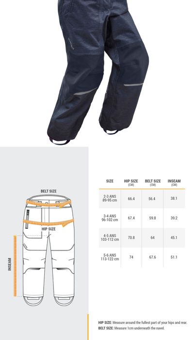 Pantaloni iarna impermeabili copii 103-112 cm Quechua