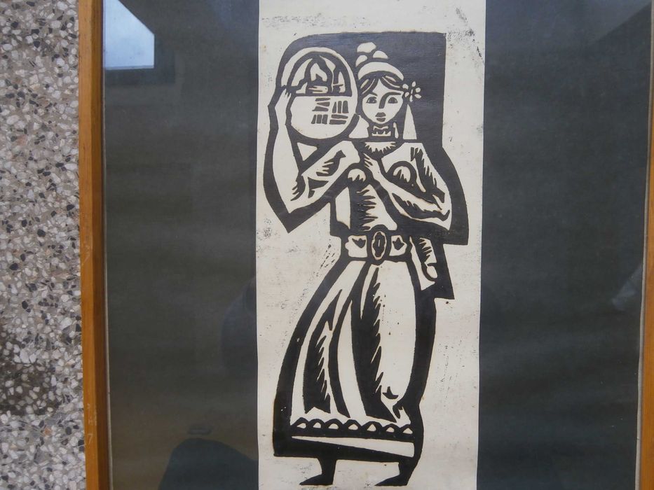 Стара картина линогравюра