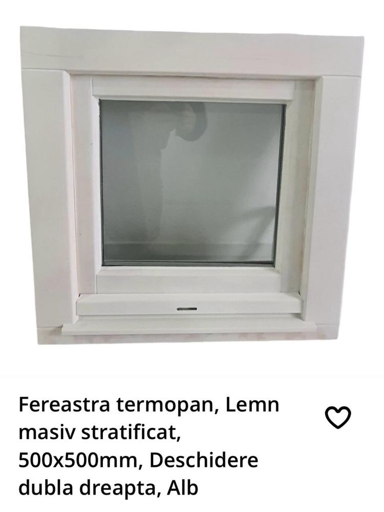 Fereastra Termopan Lemn Masiv Stratificat 500x500mm