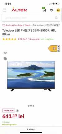 Televizor LED PHILIPS 32PHS5507, HD, 80cm