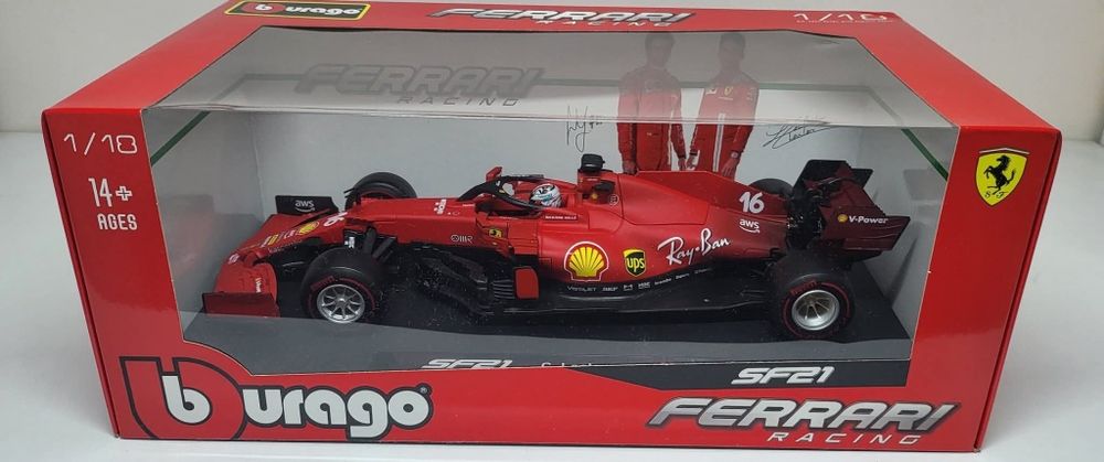 Machetă Ferrari F1 SF-21 Leclerc 1/18 Bburago