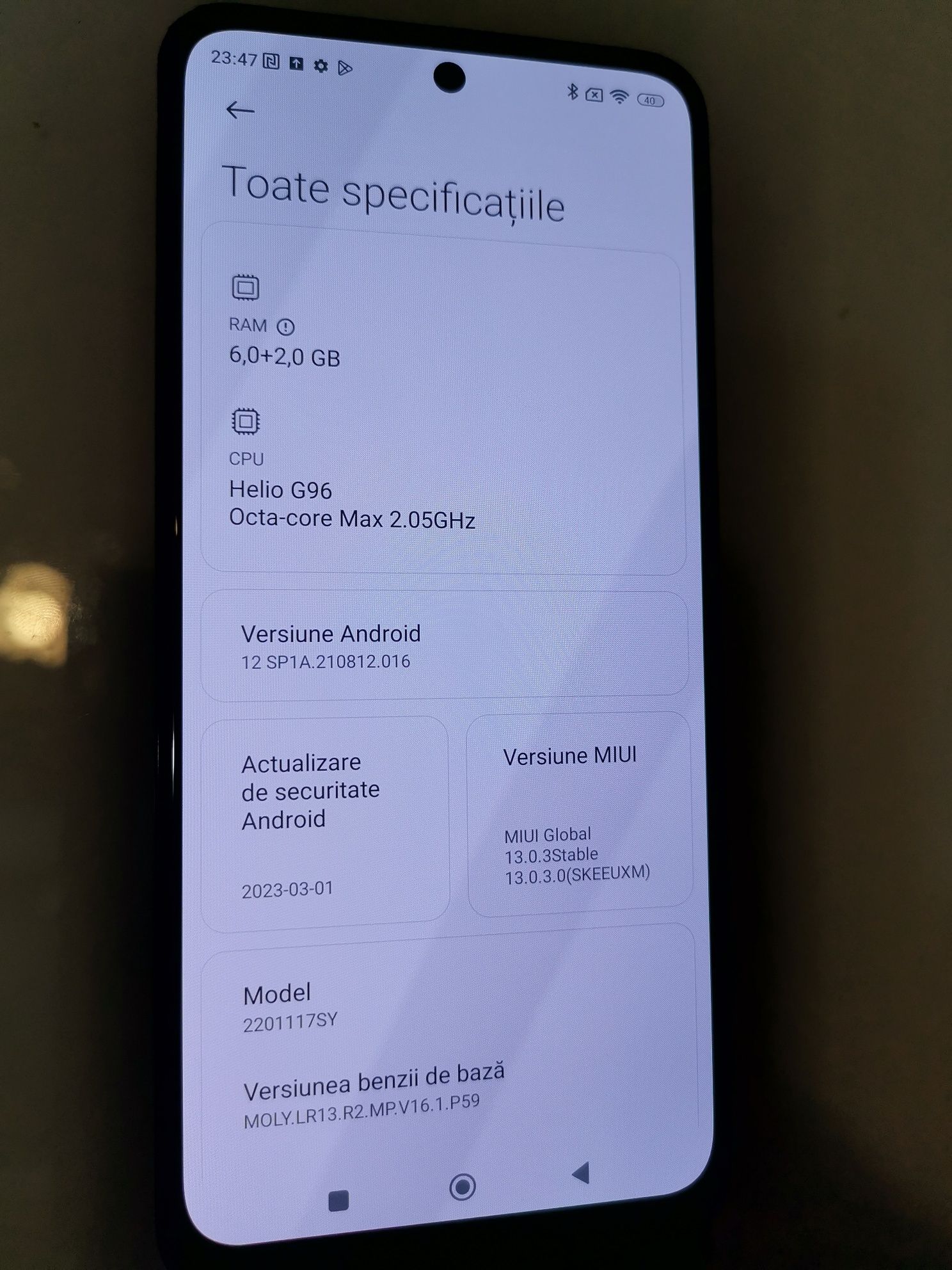 Xiaomi redmi note 11s și oppo reno A94 5G)