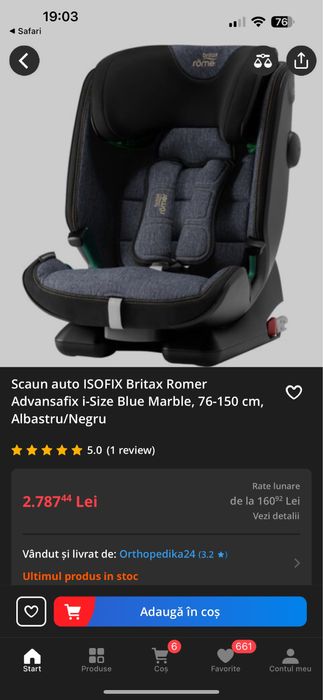 Britax Romer Advansafix i-size Blue Marble76-150 cm