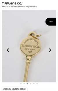 Tiffany подвеска ОРИГИНАЛ и цепочка из желтого золота