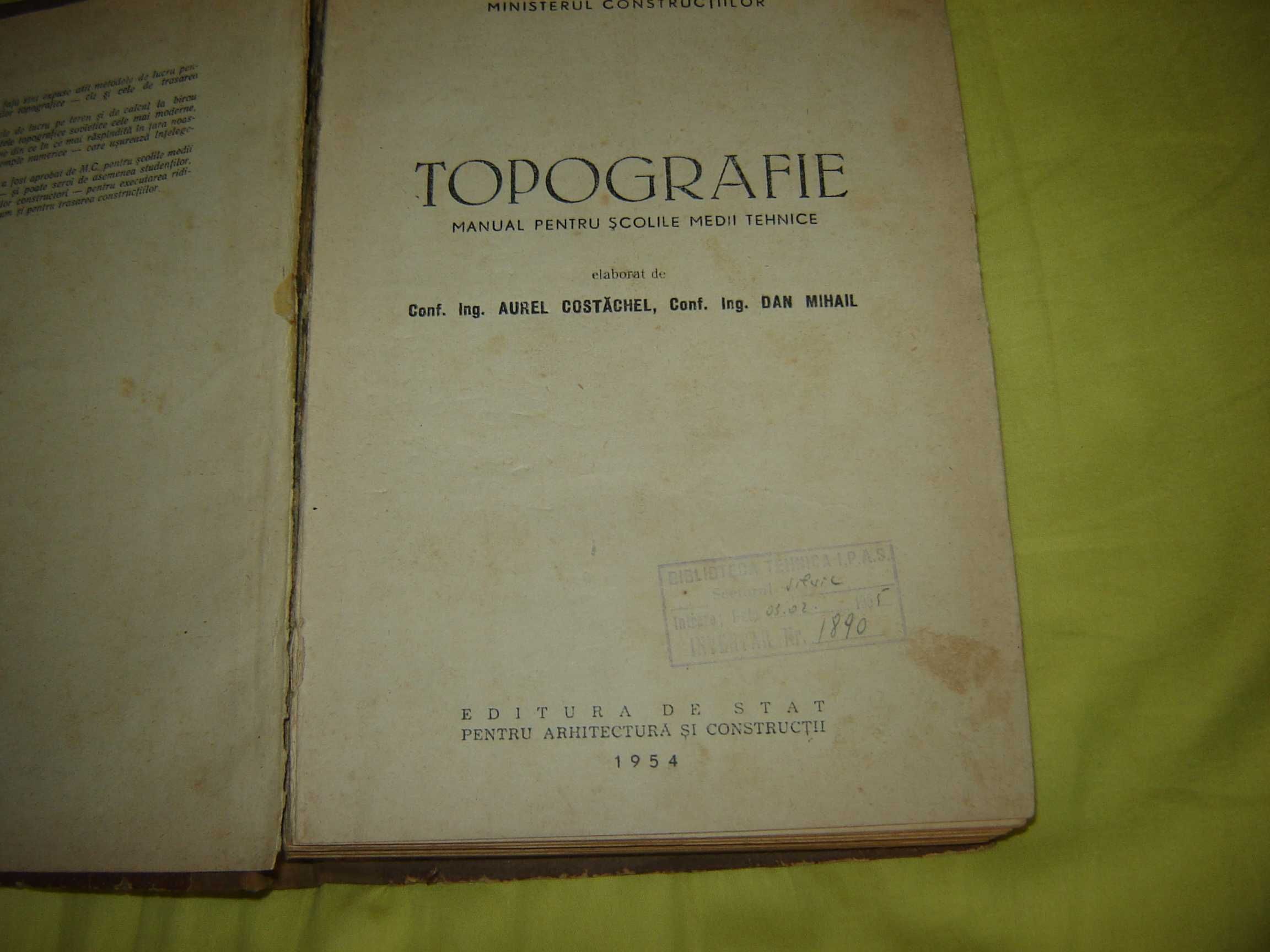 Manual Topografie anul 1954