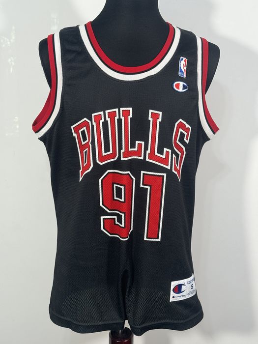 Maiou Champion Vintage 90’ Chicago Bulls NBA Rodman rar size S barbat