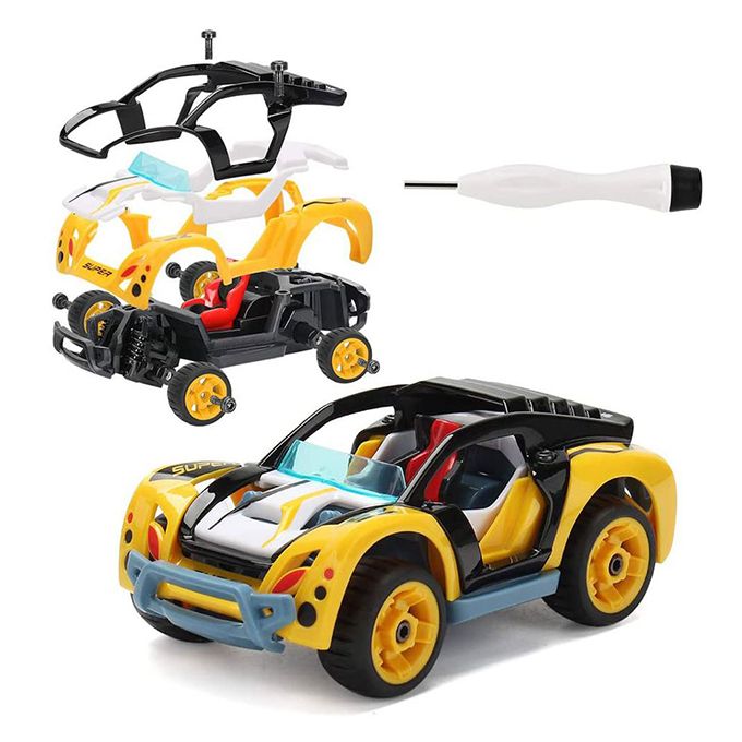 Masina cu Mecanism, Demontabila, model Yellow Racer