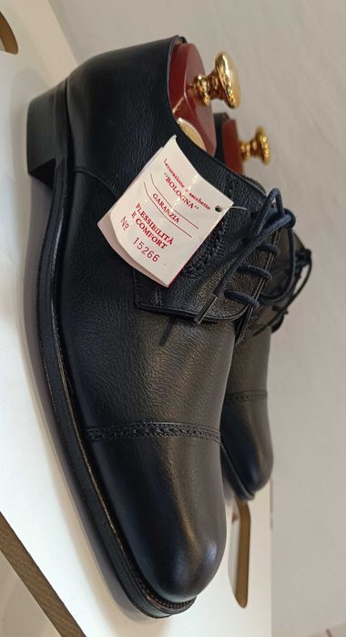 Pantofi de lux 40 40.5 lucrati manual Fratelli Borgioli NOI piele nat