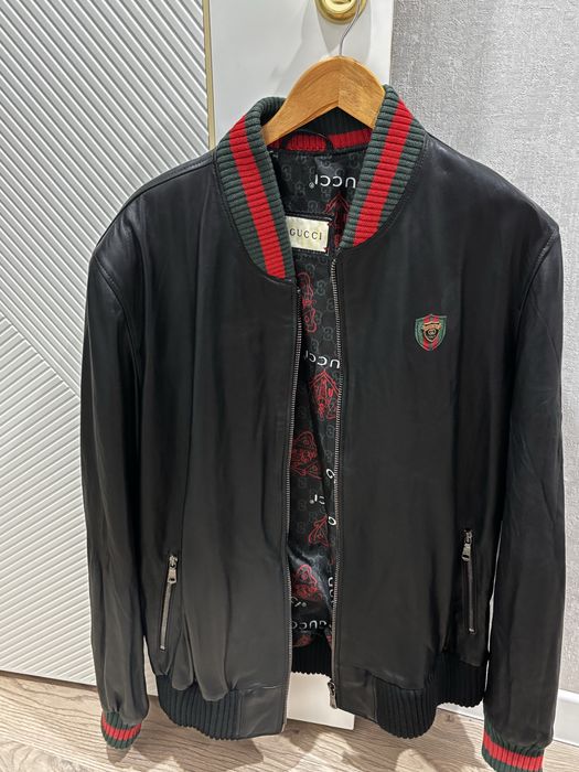 Оригинал кожанная куртка GUCCI