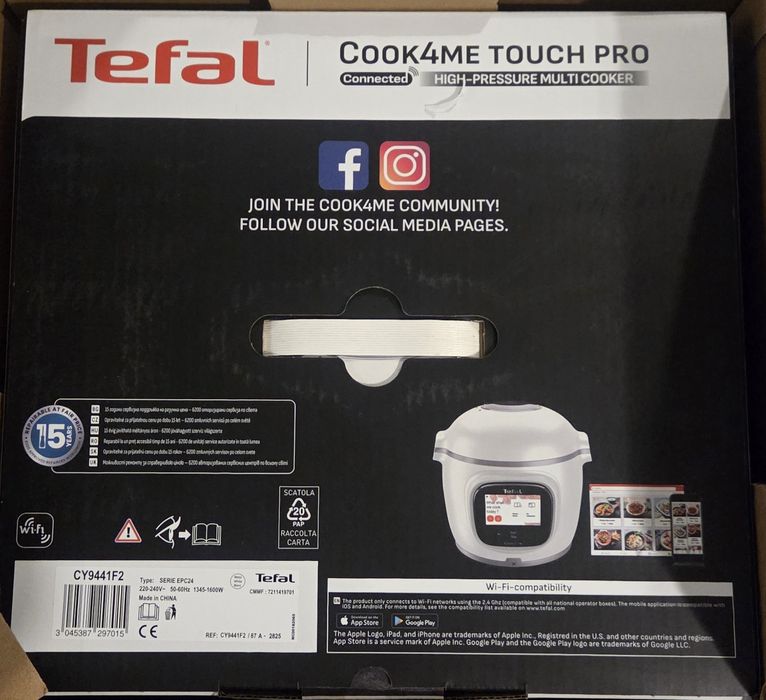 Multicooker Tefal Cook4me Touch Pro cu cantar integrat wifi, 6 l