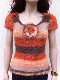 Bluza (top dama) fir efect (unicat handmade)