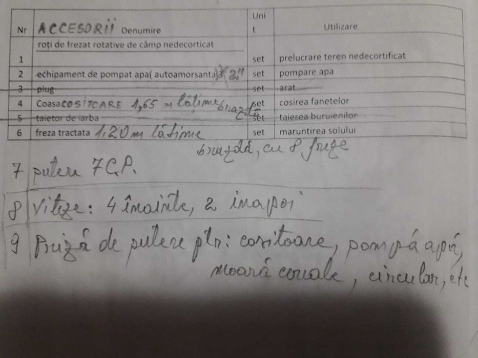 Vând motocultor Weima plus accesorii