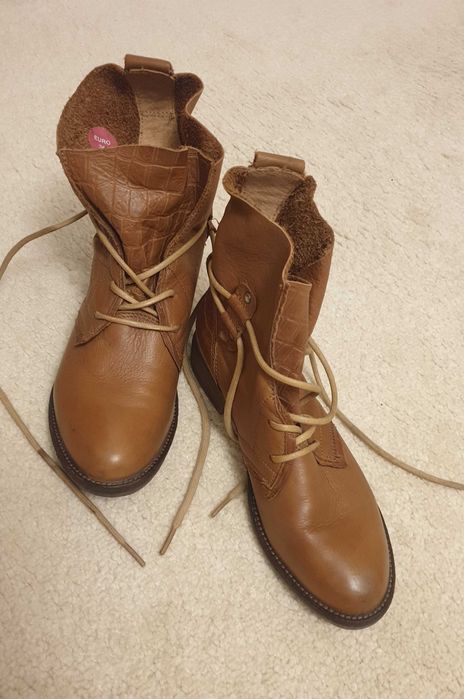 Ghete damă Ravalle Denim, piele naturală, maro , nr. 36