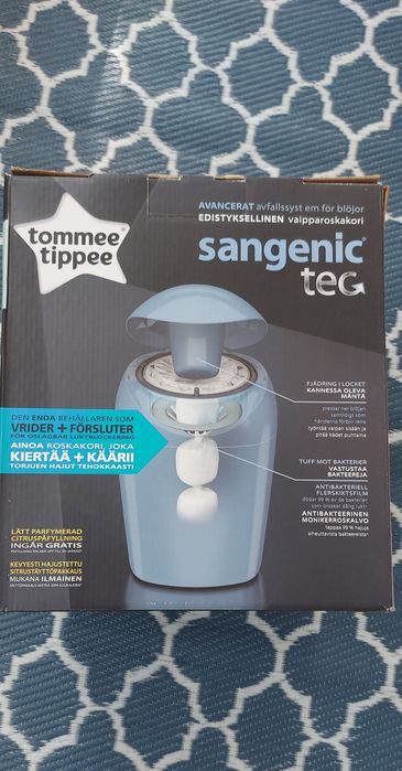 Cos pentru scutece Tommee Tippee Sangenic Tec, Raindrop Blue, Albastru