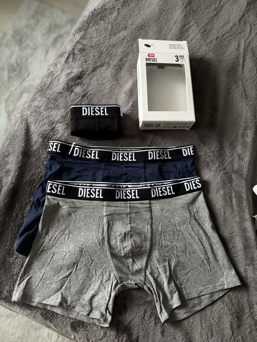 Diesel set 3 boxeri model lung gri-albastru-negru marimea M noi