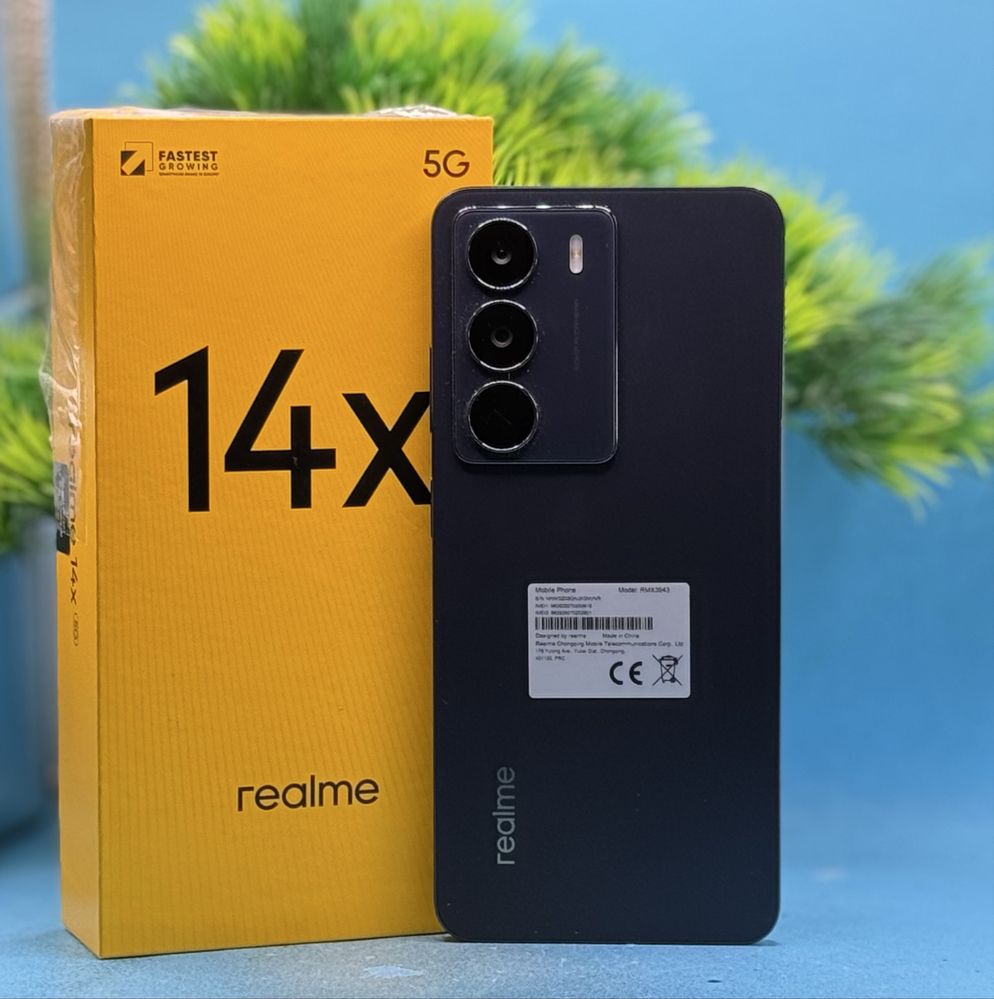 НОВ!!! Realme 14x, 6 GB RAM, 128 GB, 5G, черен