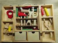 Дървен детски куфар с инструменти