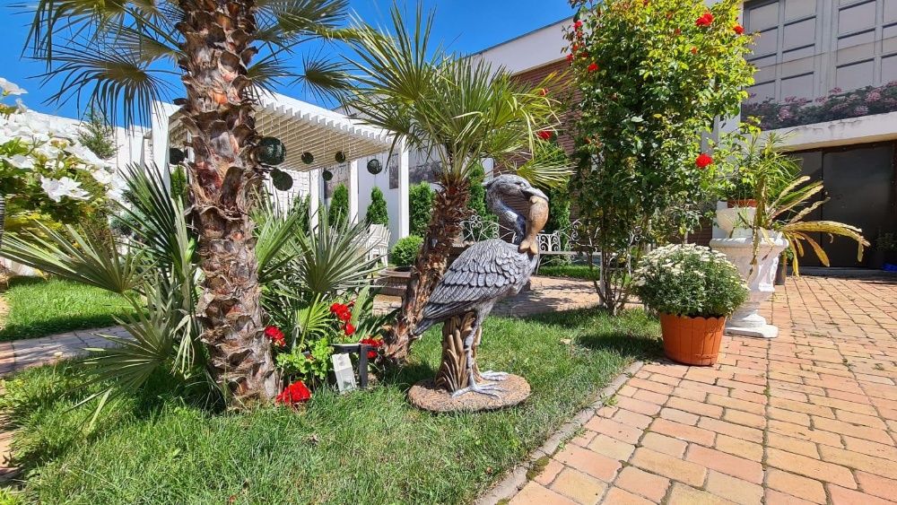 Ornament,ornament de gradina,statueta beton,Cocostarc cu peste