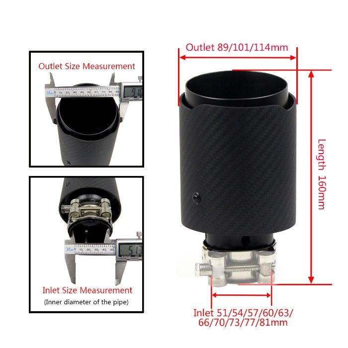 Tipsuri Ornament Evacuare  design carbon negre Tobe, Tips
