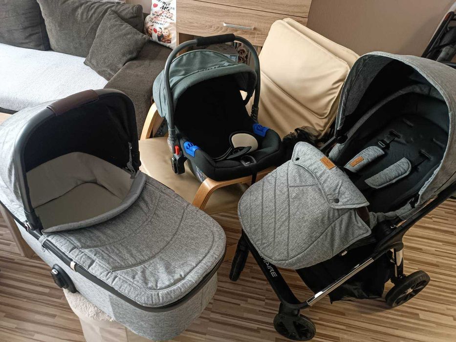 CANGAROO Комбинирана количка 3в1 EMPIRE Сива