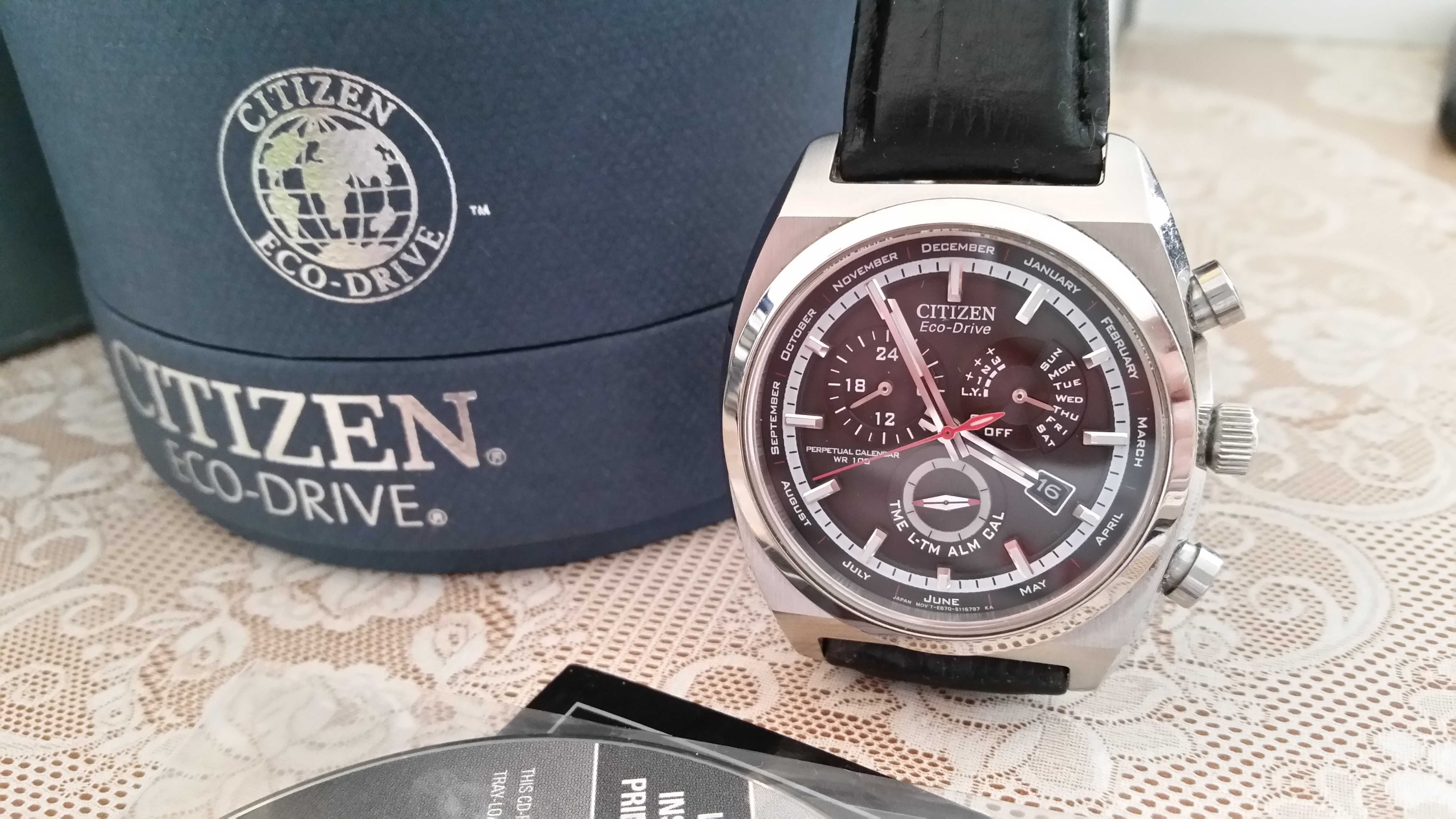 Citizen Eco-Drive Perpetual calendar,японски механизъм/Cerruti часовни