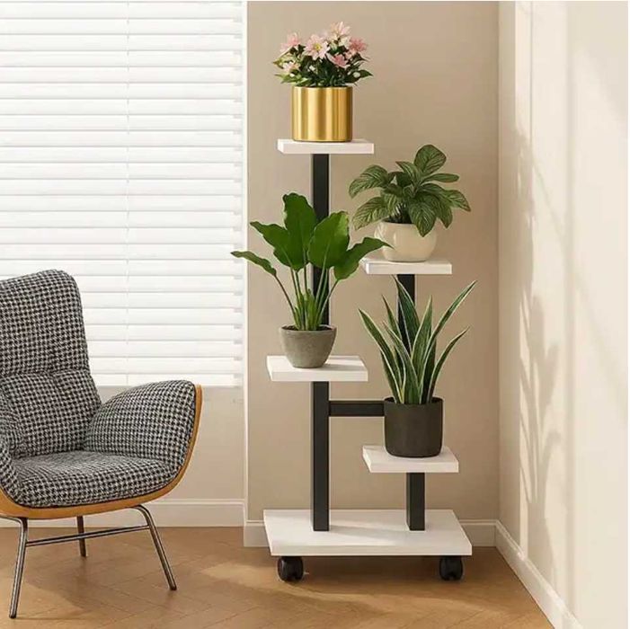 Мобилна Стойка За Растения На 4 Нива - BLOOMNEST