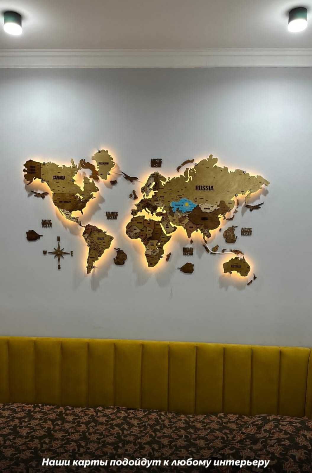 Карта мира из дерева 1