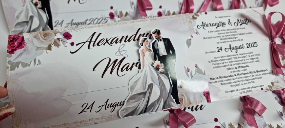 Invitatii nunta/botez/aniversari personalizate