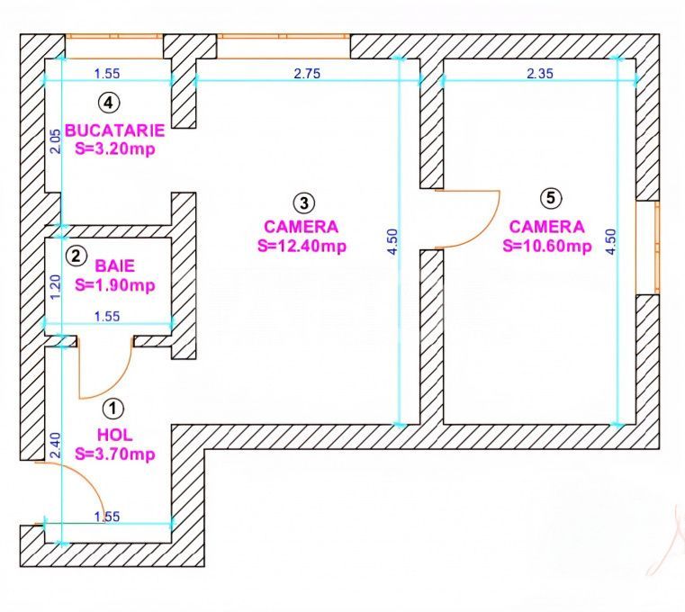 Apartament de vanzare 2 camere etaj intermediar Profi Tiglari