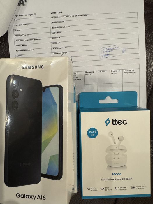 НОВ..!Samsung Galaxy A16 128GB /4GB RAM Gray/Black НОВ  2г.Гаранция!..