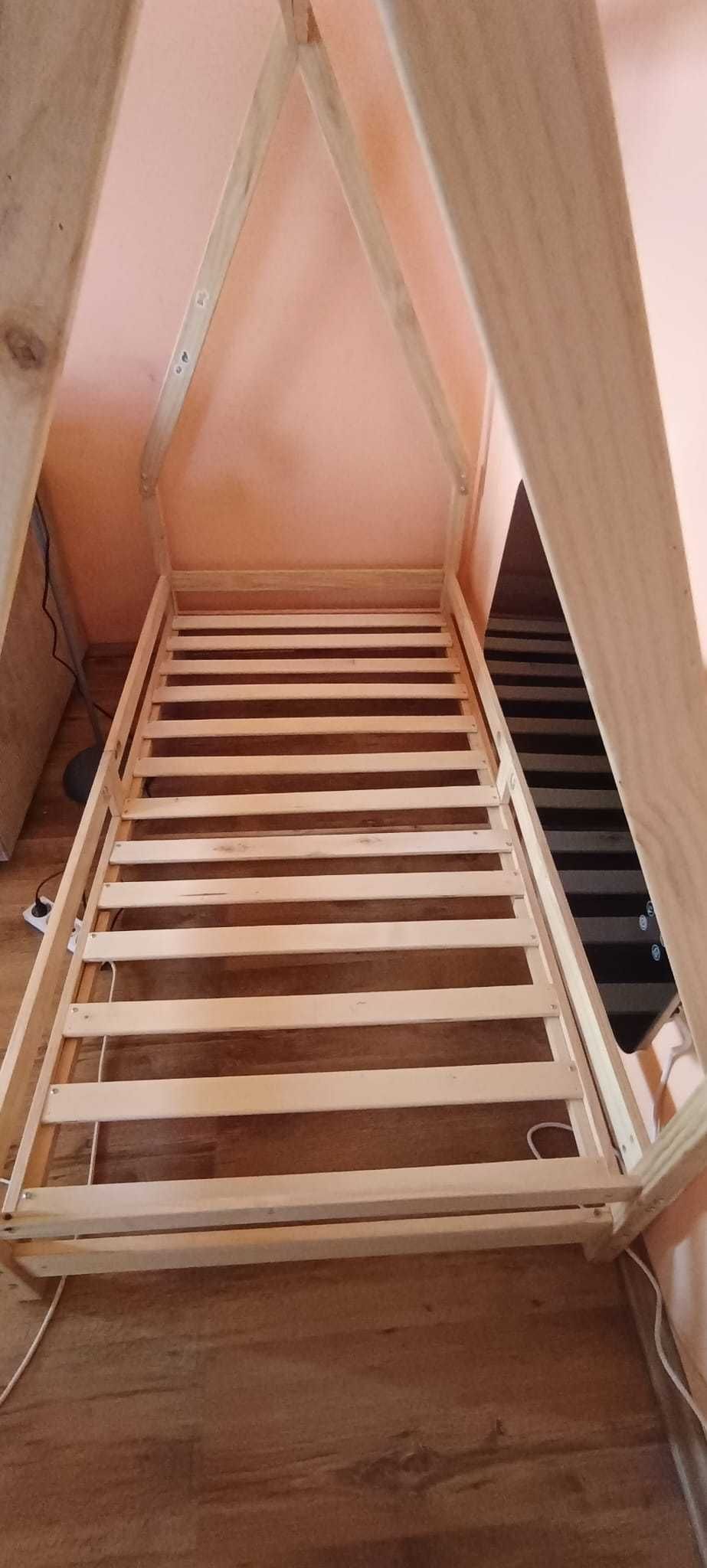 Pat copii tip casuta cu saltea ortopedica